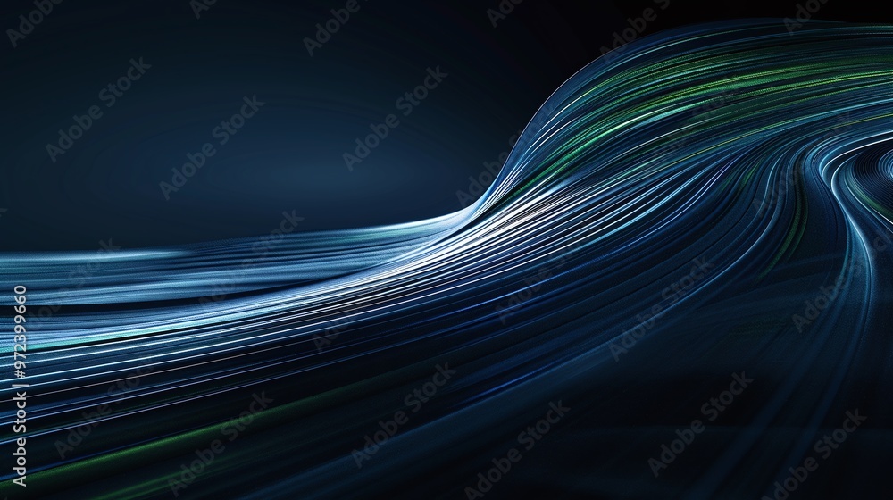 Poster dynamic light trails create an abstract background with vibrant colors and smooth curves, perfect fo
