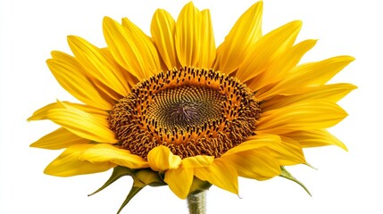 Naklejka premium Bright Yellow Sunflower Isolated on White Background