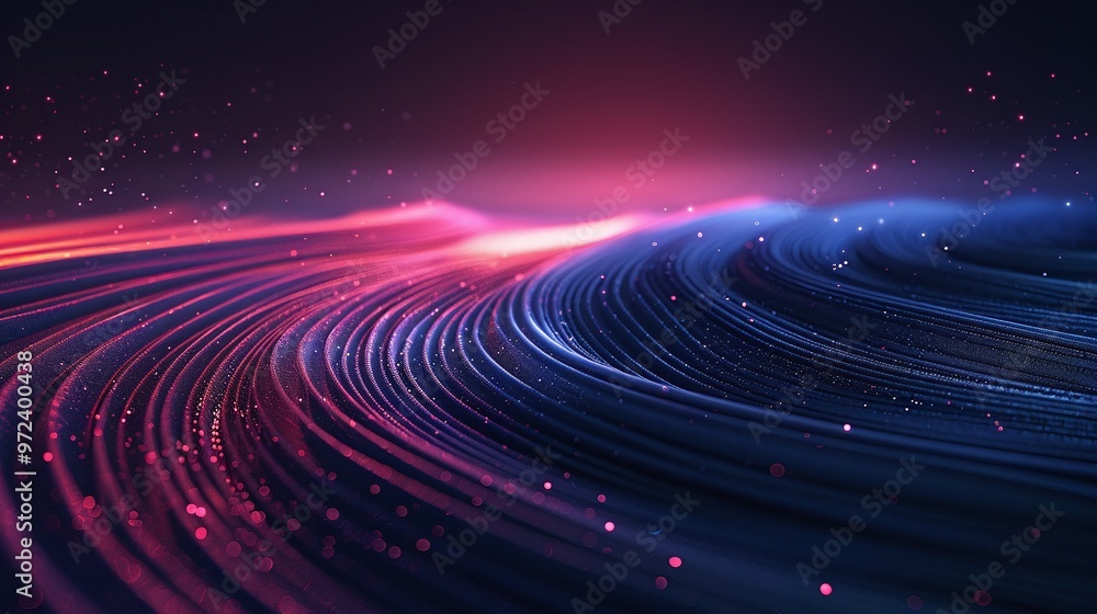 Aufkleber dynamic waves of vibrant colors create a mesmerizing abstract landscape, blending light and motion i