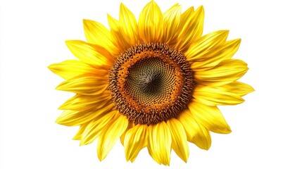 Obraz premium Closeup of Bright Yellow Sunflower Isolated on White Background
