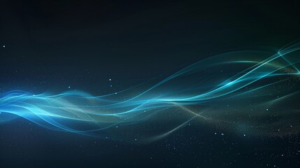 Elegant abstract light waves in blue and green hues, creating a mesmerizing visual effect for backgrounds or design elements.