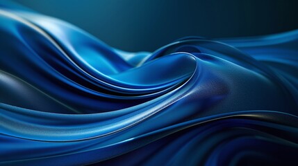 Fototapeta premium Elegant blue fabric waves create a serene and dynamic visual effect, perfect for backgrounds or artistic projects.