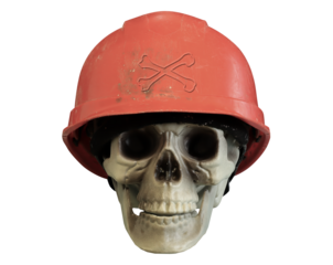 skull with helmet