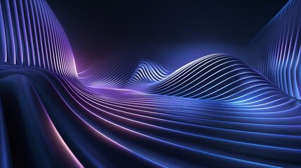 Naklejka premium Prepare for a visual journey through flowing lines and vibrant hues in this stunning abstract landscape of light and color. Product presentation background.