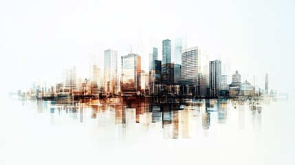 A collage combining different architectural elements, like vintage buildings, modern skyscrapers, and natural landscapes,