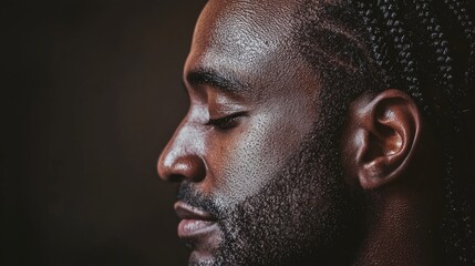 Obraz premium Portrait of a Man with Braids, African American Male with Traditional Hairstyle Generative AI