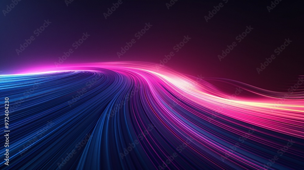 Poster vibrant abstract background with flowing lines in pink and blue, creating a sense of movement and en