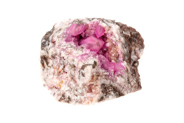 Fototapeta premium Cobalt Calcite mineral stone rock on white background close up.