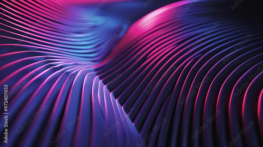 Poster vibrant abstract waves in blue and pink hues create a mesmerizing visual effect, perfect for backgro