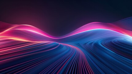 Vibrant abstract waves of color blend together, creating a dynamic and energetic digital landscape for visual impact.