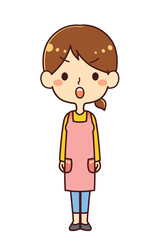 保育士　驚く　イラスト素材