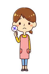 保育士　NG　×　イラスト素材