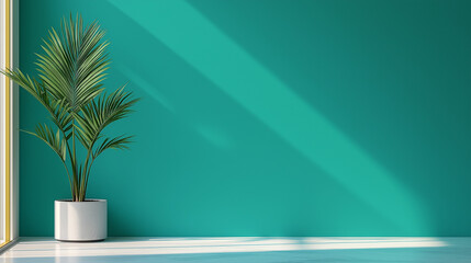 Fototapeta premium Moderner türkisfarbener Hintergrund: Minimalistisches Design. frische Farbe. Zeitgemäß, vielseitig. Ideal für Werbung, Web, Präsentationen