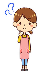 保育士 　疑問　？　イラスト素材