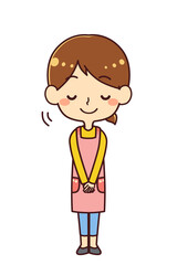 Obraz premium 保育士 お辞儀 イラスト素材