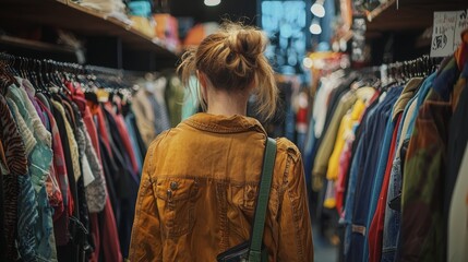 Woman Shopping for Clothing in a Store Generative AI