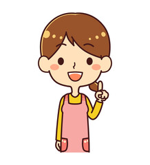 保育士　指さし　案内　右　イラスト素材