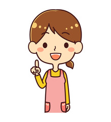 保育士　指さし　案内　左　イラスト素材