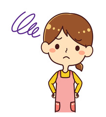 保育士　悩む　困る　イラスト素材