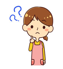 保育士 　疑問　？　イラスト素材