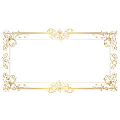 Gold frame with elegant monogram space at the top and white center for text on a white background