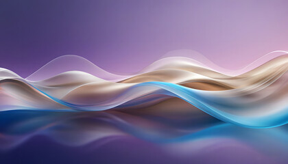 Naklejka premium Elegant Smoky Gold Background with Gradient Waves in Blue and Purple