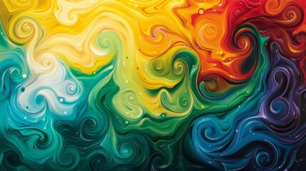 Obraz premium Abstract Galaxy of Colorful Swirls and Spirals Forming Movement.