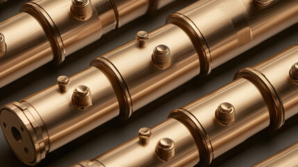 Naklejka premium golden industrial pipes 