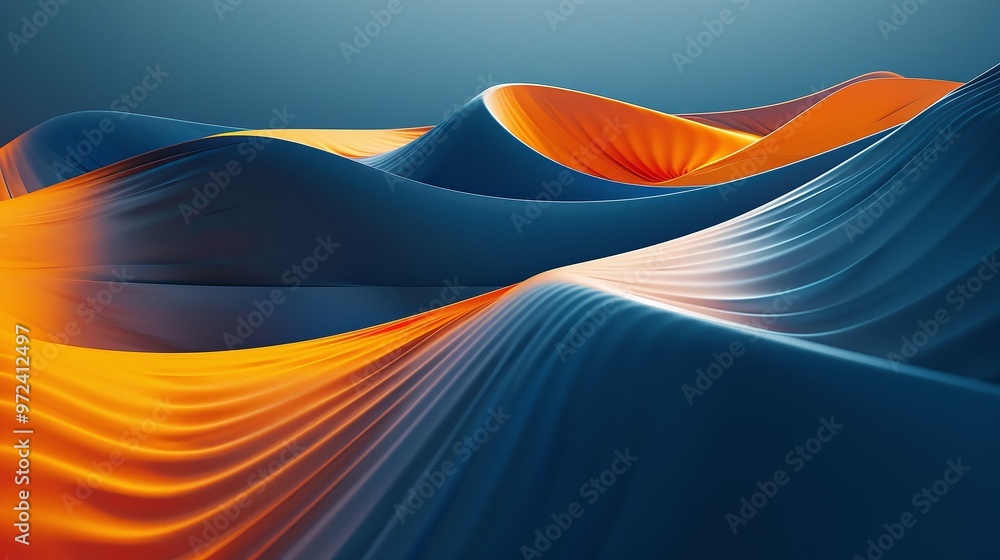 Poster vibrant waves of color flow smoothly, creating a dynamic visual experience of harmony and contrast i