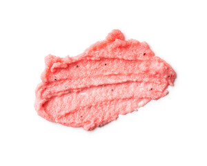 Cosmetic swatch of red body scrub