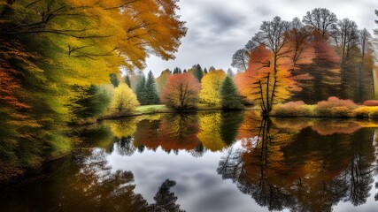 pond with autumn