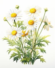 Obraz premium Bouquet of chamomile watercolor style. Botanical illustration