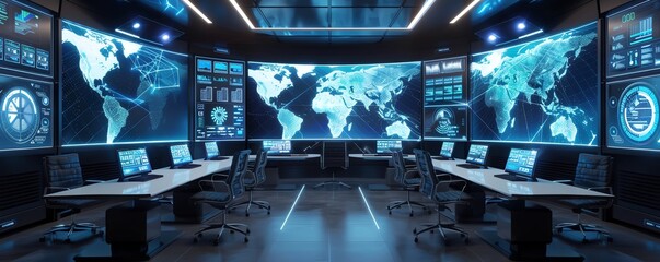 Video conferencing tools, futuristic displays, modern tech, efficient communication