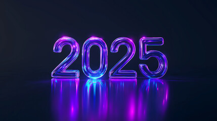 Futuristischer Neujahr 2024 Hintergrund. Lila 3D-Zahlen auf modernem Design. Sylvester-Motiv für digitale Medien, Grußkarten, Einladungen. Zeitgemäße Ästhetik für festliche Projekte