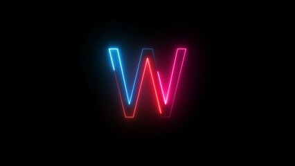 Neon Glowing Letter Illustration Background.
