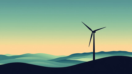 Fototapeta premium Wind turbine minimalistic