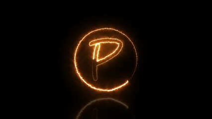 Abstract Neon Font Illustration Background.