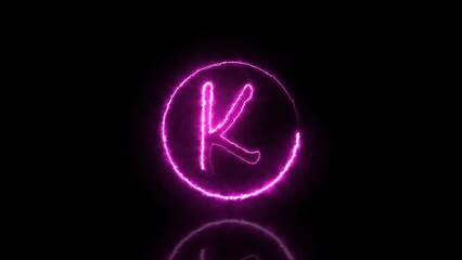 Abstract Neon Font Illustration Background.