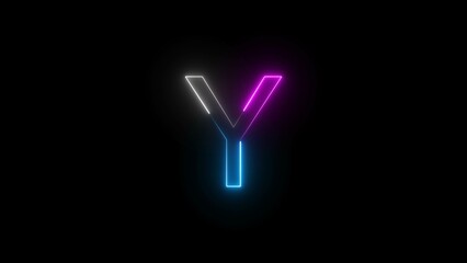 Neon Glowing Letter Illustration Background.