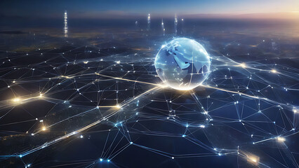 Obraz premium blue planet earth for communication network