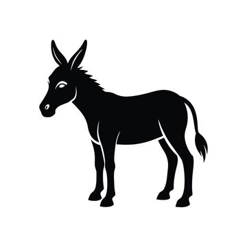recommend clip art: donkey silhouette vector, black donkey silhouette vector illustration on white background