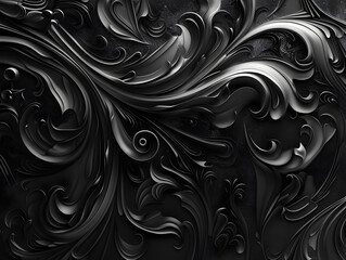 Obraz premium Black texture background with copy space. Neural network AI generated art