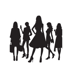 Obraz premium Businessman and women silhouette. Businesspeople vector design. Businesspeople standing illutration. 