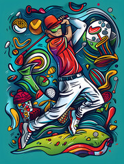 Obraz premium golf-themed graphic advertising backgrounds.