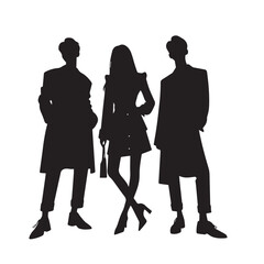 Businessman and women silhouette. Businesspeople vector design. Businesspeople standing illutration. 