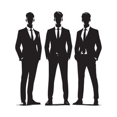Businessman and women silhouette. Businesspeople vector design. Businesspeople standing illutration. 