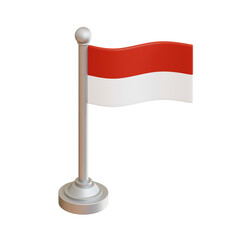 Indonesia Flag 3D Icon, Indonesia 3D Icon