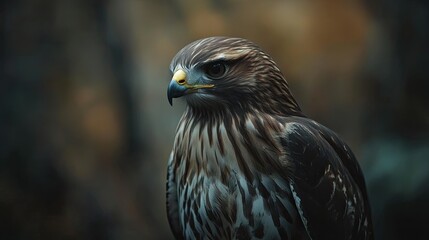 hawk isolated on metal background