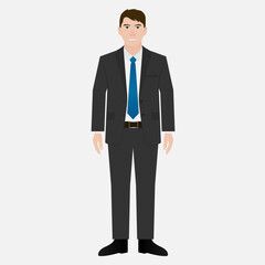 Businessman wearing Suit. Entrepreneur. Vector Illustration. 