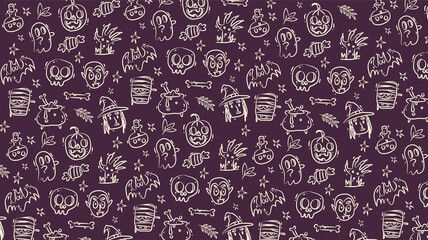 Halloween pattern illustration for background